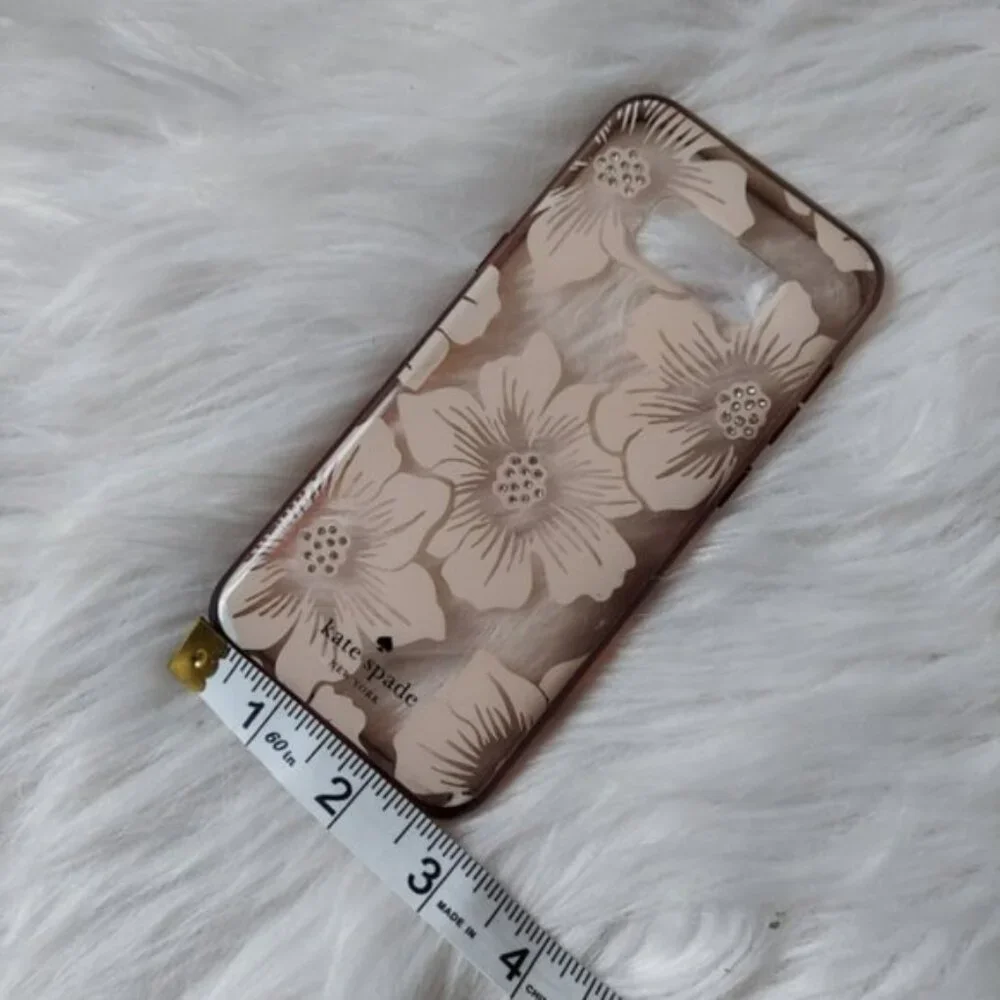 Kate Spade NY | Clear & Cream Bling Floral Phone Case | Size Galaxy S8 Plus